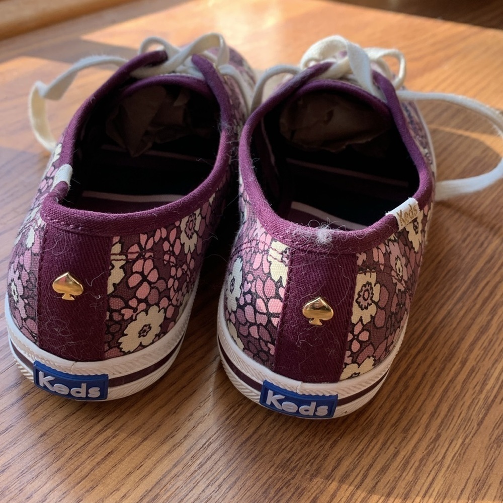 Kate Spade Keds X Sneakers Purple Floral Design Women’s Shoe Size 6.5 Casual - Picture 5 of 7